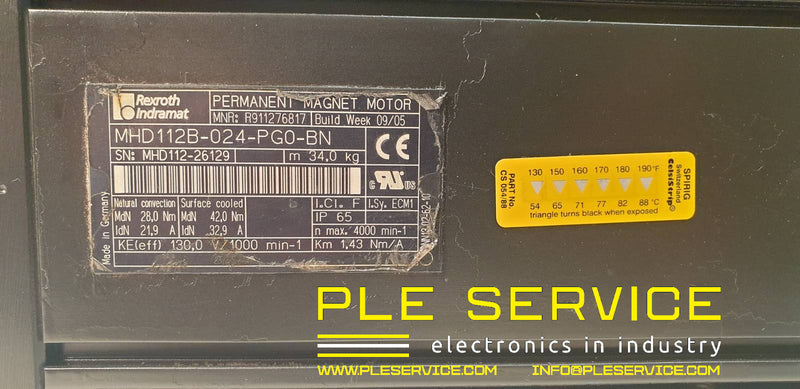 REXROTH INDRAMAT MHD112B-024-PG0-BN SERWOMOTOR